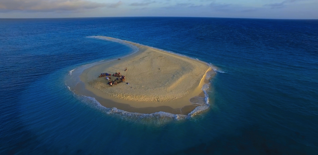 Banc de sable sur la Grande Barrière de corail