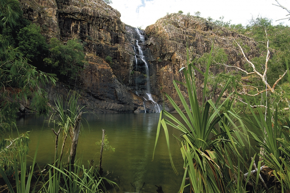Chutes de Gunlom dans la verdure, parc national de Kakadu