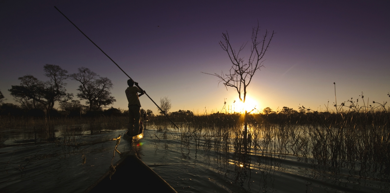 Mokoro dans le delta de l'Okavango