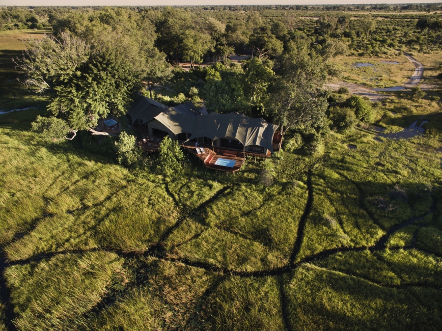Vue extérieure de la villa de la Duba Plains Suite