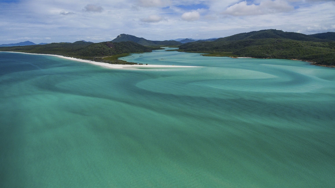 Baie des îles Whitsunday vue du ciel