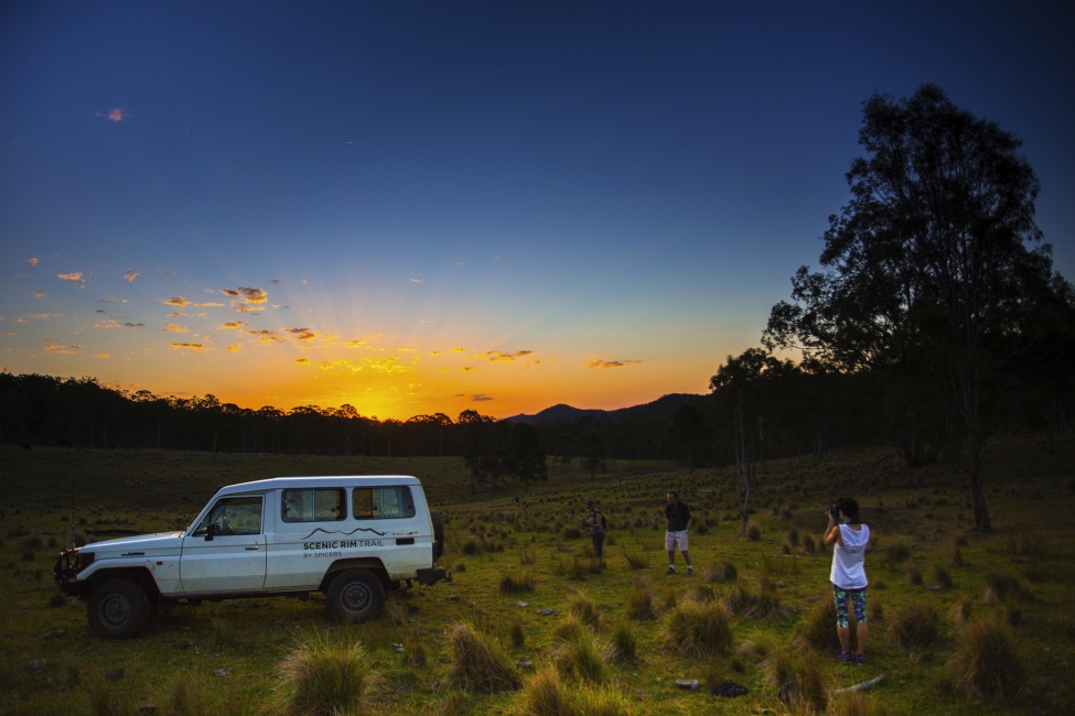 Coucher de soleil sur le Scenic Rim Trail