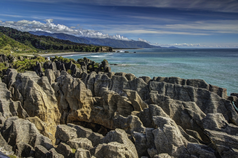 Pancake Rocks sur l'île du Sud