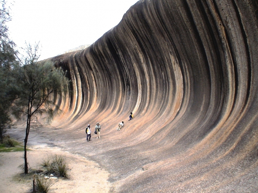Famille au Wave Rock près de Hyden