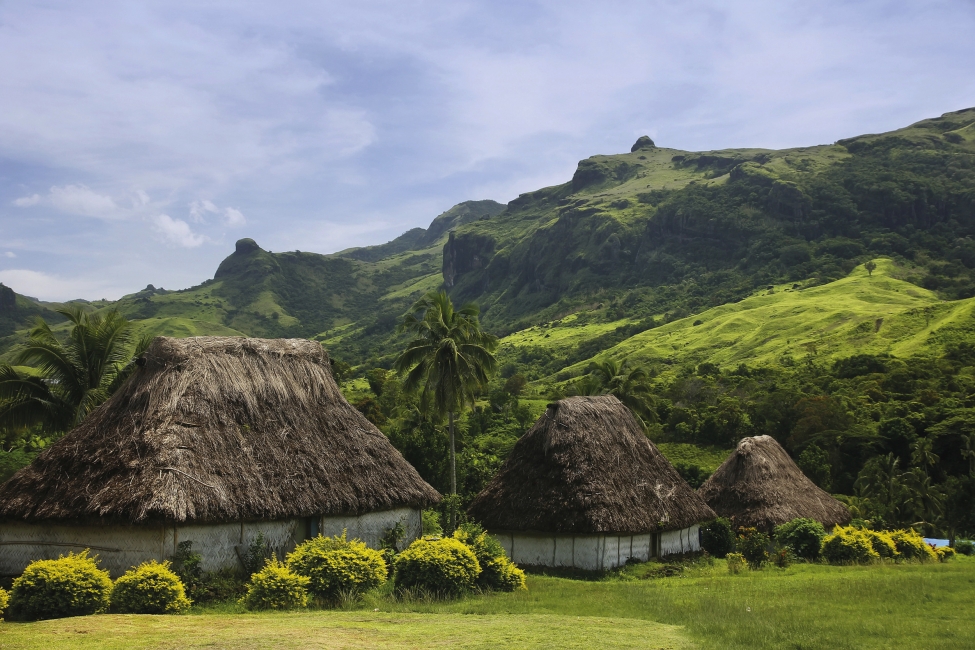Huttes du village de Navala, dans les montagnes de Viti Levu