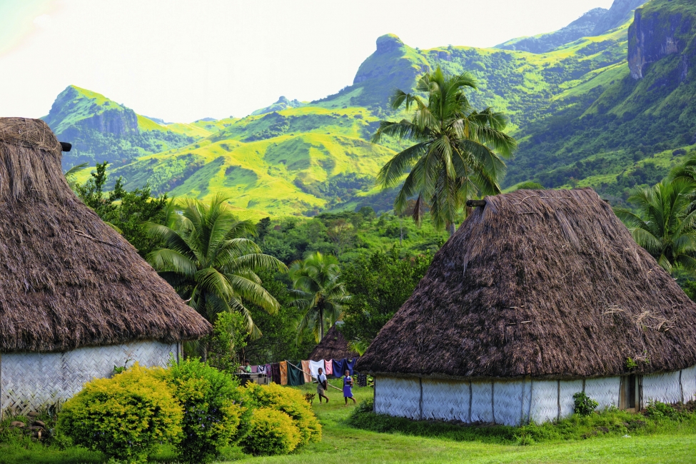 Huttes traditionnelles du village de Navala, Viti Levu
